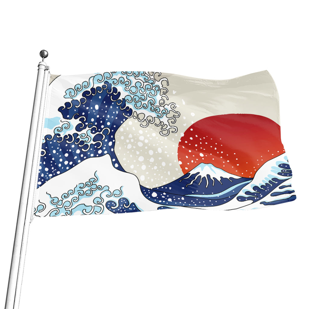 Ancient Great Japanese Wave Print Flag