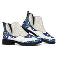 Ancient Great Japanese Wave Print Flat Ankle Boots