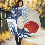Ancient Great Japanese Wave Print Foldable Umbrella