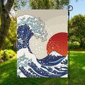 Ancient Great Japanese Wave Print Garden Flag