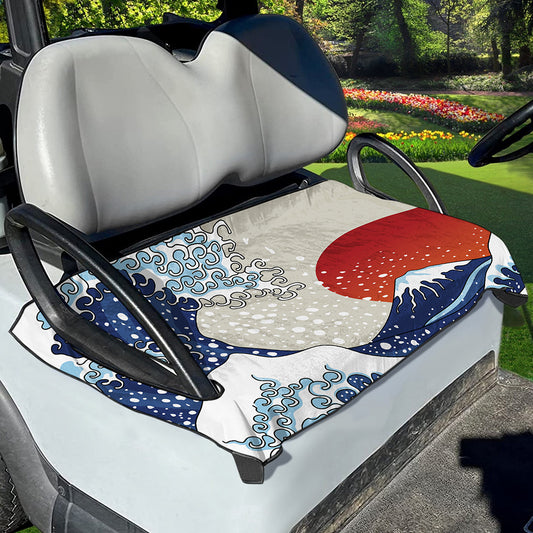 Ancient Great Japanese Wave Print Golf Cart Seat Cover