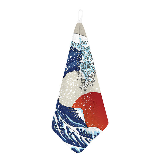 Ancient Great Japanese Wave Print Hand Towel