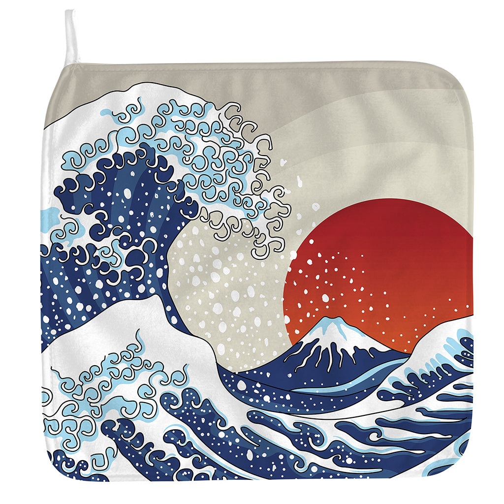 Ancient Great Japanese Wave Print Hand Towel