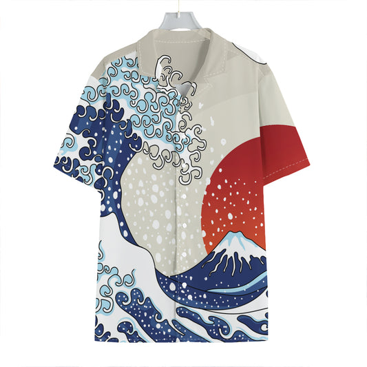 Ancient Great Japanese Wave Print Hawaiian Shirt