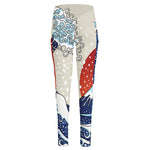 Ancient Great Japanese Wave Print High-Waisted Pocket Leggings