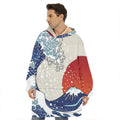Ancient Great Japanese Wave Print Hoodie Blanket