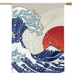 Ancient Great Japanese Wave Print House Flag