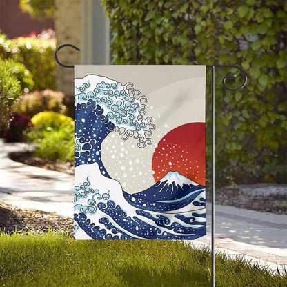 Ancient Great Japanese Wave Print House Flag