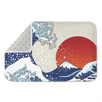 Ancient Great Japanese Wave Print Indoor Door Mat