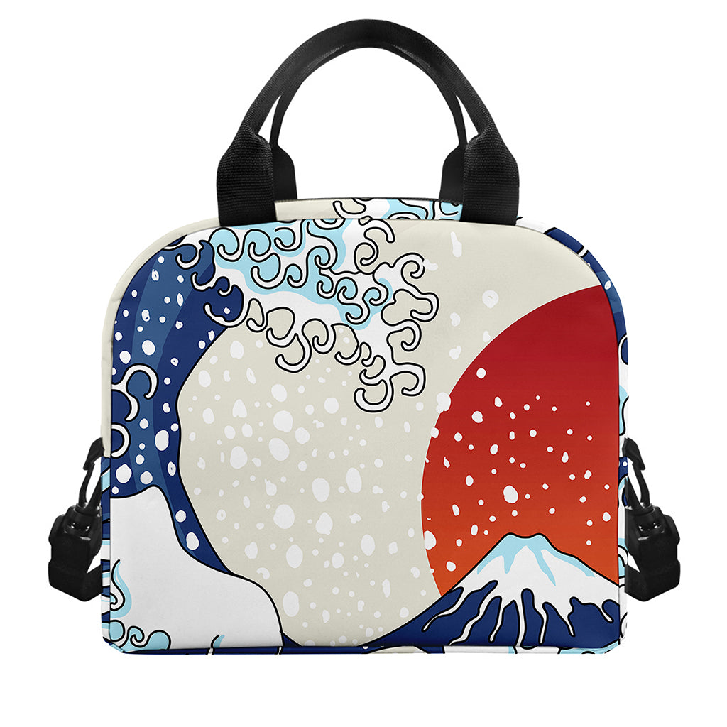 Ancient Great Japanese Wave Print Insulated Lunch Bag