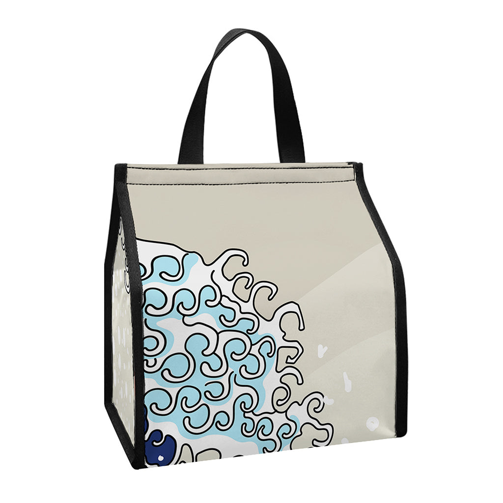 Ancient Great Japanese Wave Print Insulated Lunch Tote