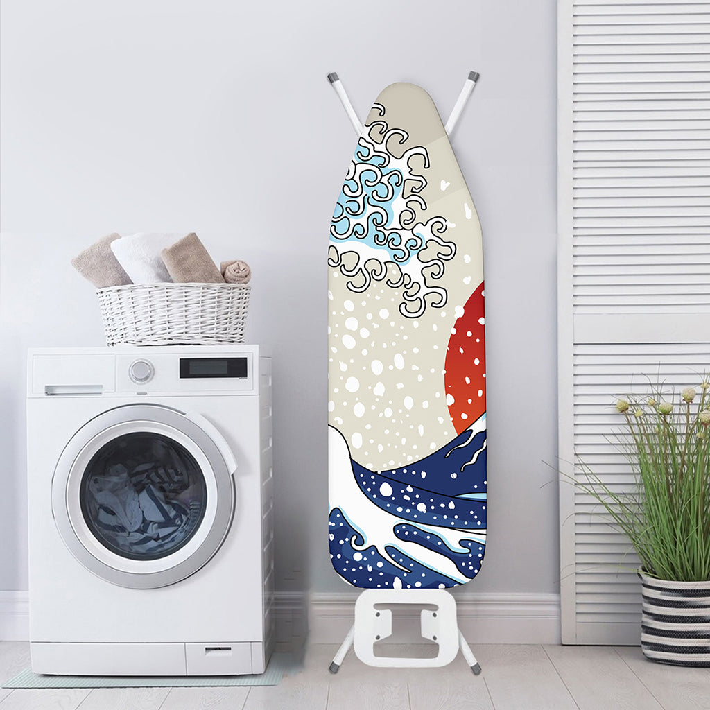 Ancient Great Japanese Wave Print Ironing Board Cover