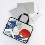 Ancient Great Japanese Wave Print Laptop Sleeve With Handle