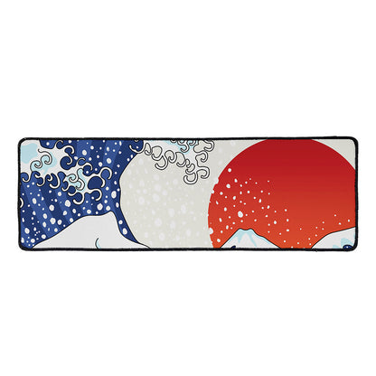 Ancient Great Japanese Wave Print Long Kitchen Mat
