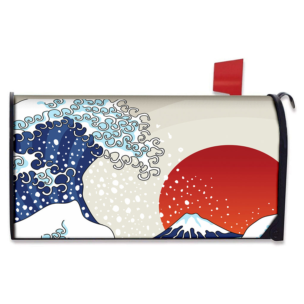 Ancient Great Japanese Wave Print Mailbox Cover