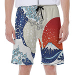 Ancient Great Japanese Wave Print Men's Beach Shorts