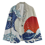 Ancient Great Japanese Wave Print Men's Blazer