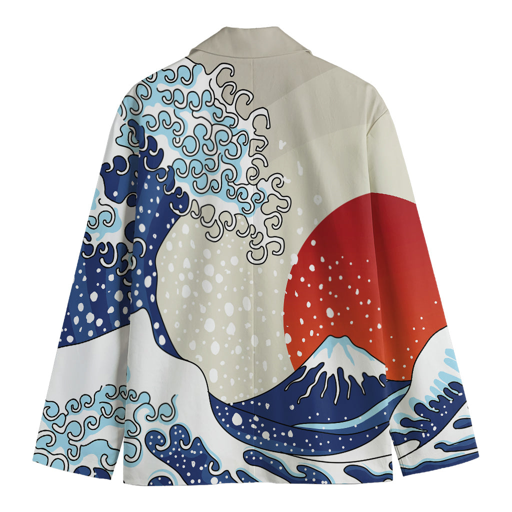 Ancient Great Japanese Wave Print Men's Blazer