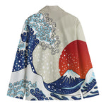 Ancient Great Japanese Wave Print Men's Blazer
