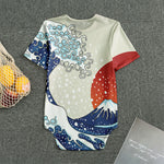 Ancient Great Japanese Wave Print Men's Bodysuit