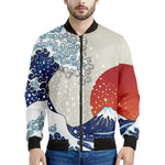 Ancient Great Japanese Wave Print Men's Bomber Jacket
