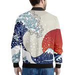 Ancient Great Japanese Wave Print Men's Bomber Jacket