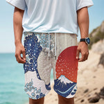 Ancient Great Japanese Wave Print Men's Cargo Shorts