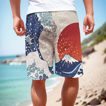 Ancient Great Japanese Wave Print Men's Cargo Shorts
