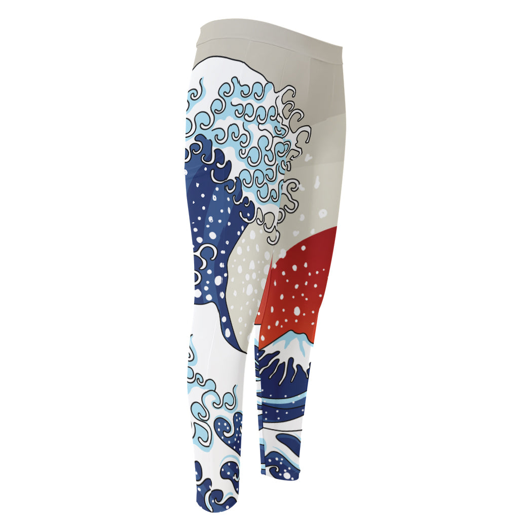 Ancient Great Japanese Wave Print Men's Compression Pants