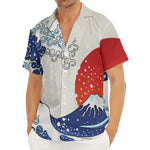 Ancient Great Japanese Wave Print Men's Deep V-Neck Shirt