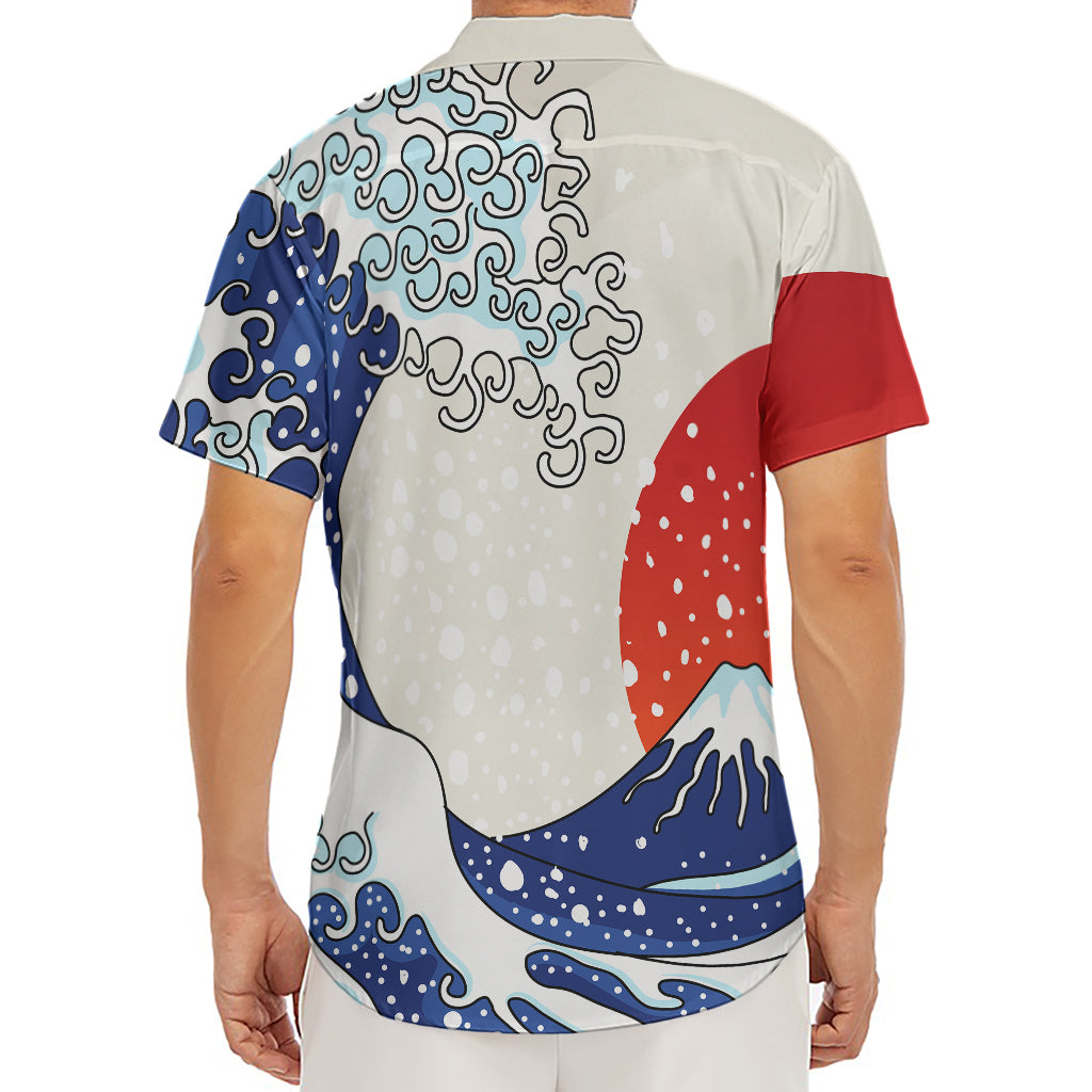 Ancient Great Japanese Wave Print Men's Deep V-Neck Shirt