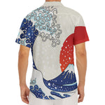 Ancient Great Japanese Wave Print Men's Deep V-Neck Shirt