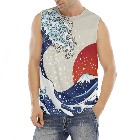 Ancient Great Japanese Wave Print Men's Fitness Tank Top