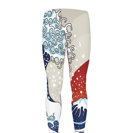 Ancient Great Japanese Wave Print Men's leggings