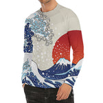 Ancient Great Japanese Wave Print Men's Long Sleeve Rash Guard