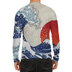 Ancient Great Japanese Wave Print Men's Long Sleeve Rash Guard