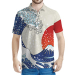 Ancient Great Japanese Wave Print Men's Polo Shirt