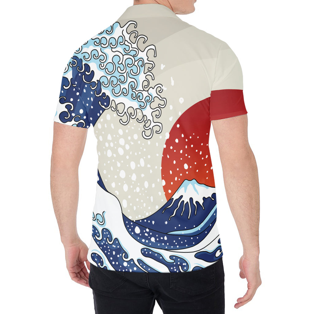 Ancient Great Japanese Wave Print Men's Shirt