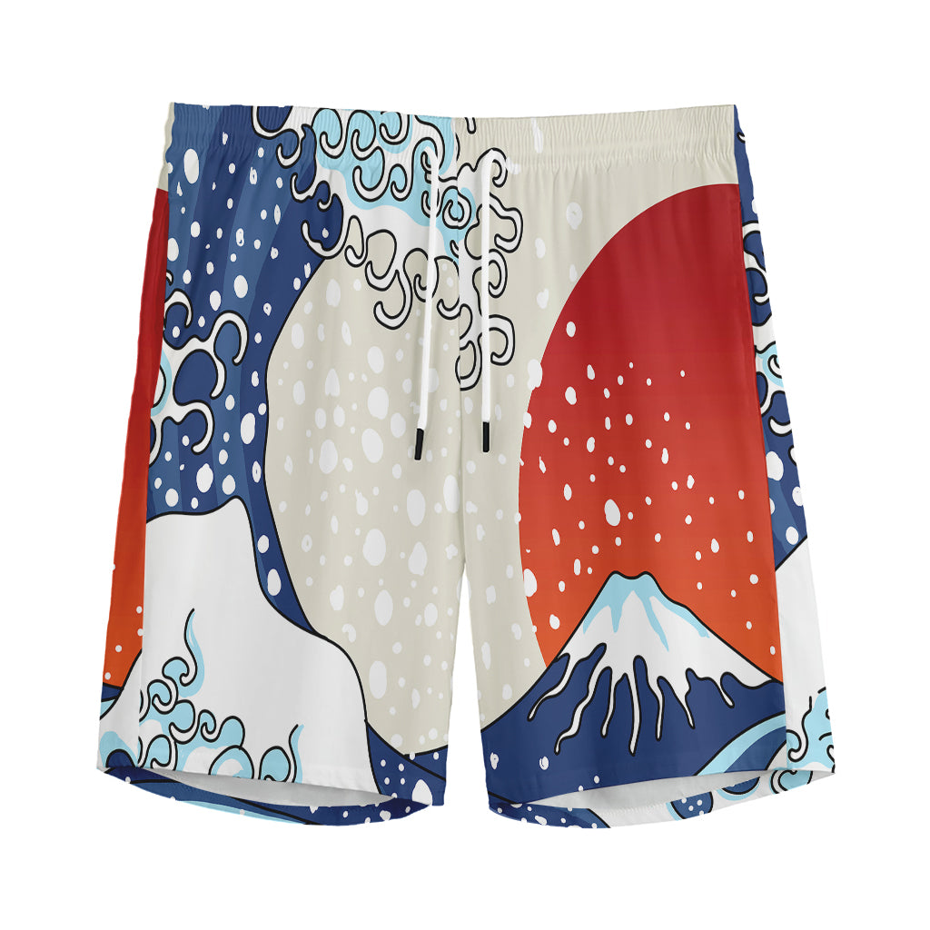 Ancient Great Japanese Wave Print Men's Sports Shorts