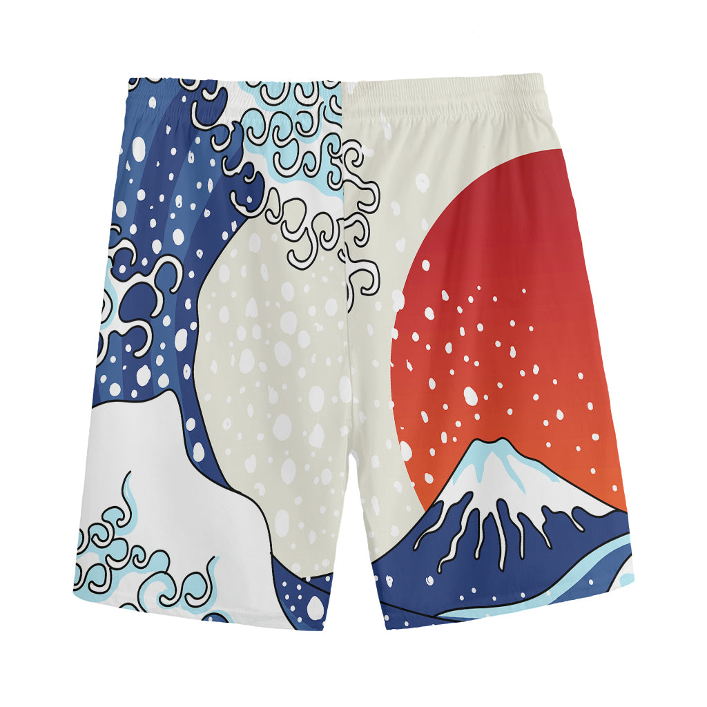 Ancient Great Japanese Wave Print Men's Sports Shorts