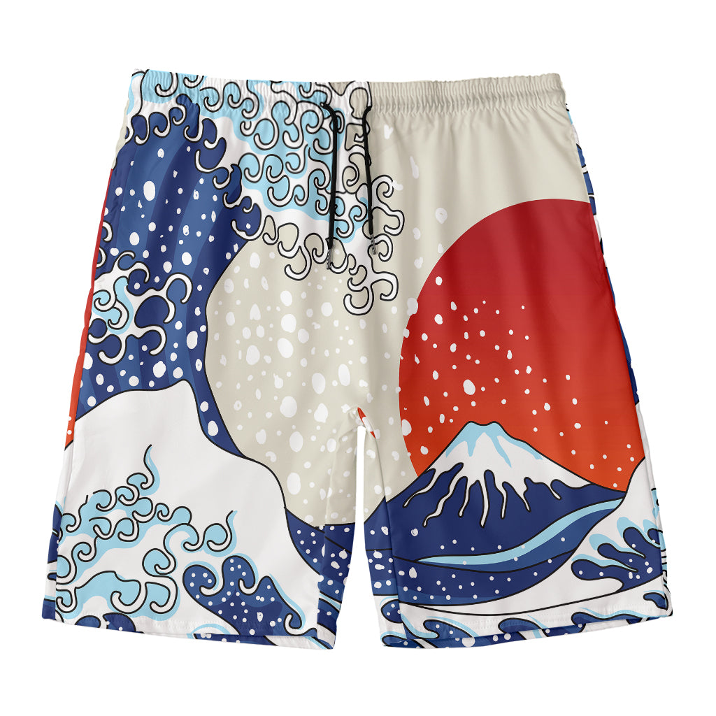 Ancient Great Japanese Wave Print Men's Swim Trunks