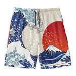 Ancient Great Japanese Wave Print Men's Swim Trunks