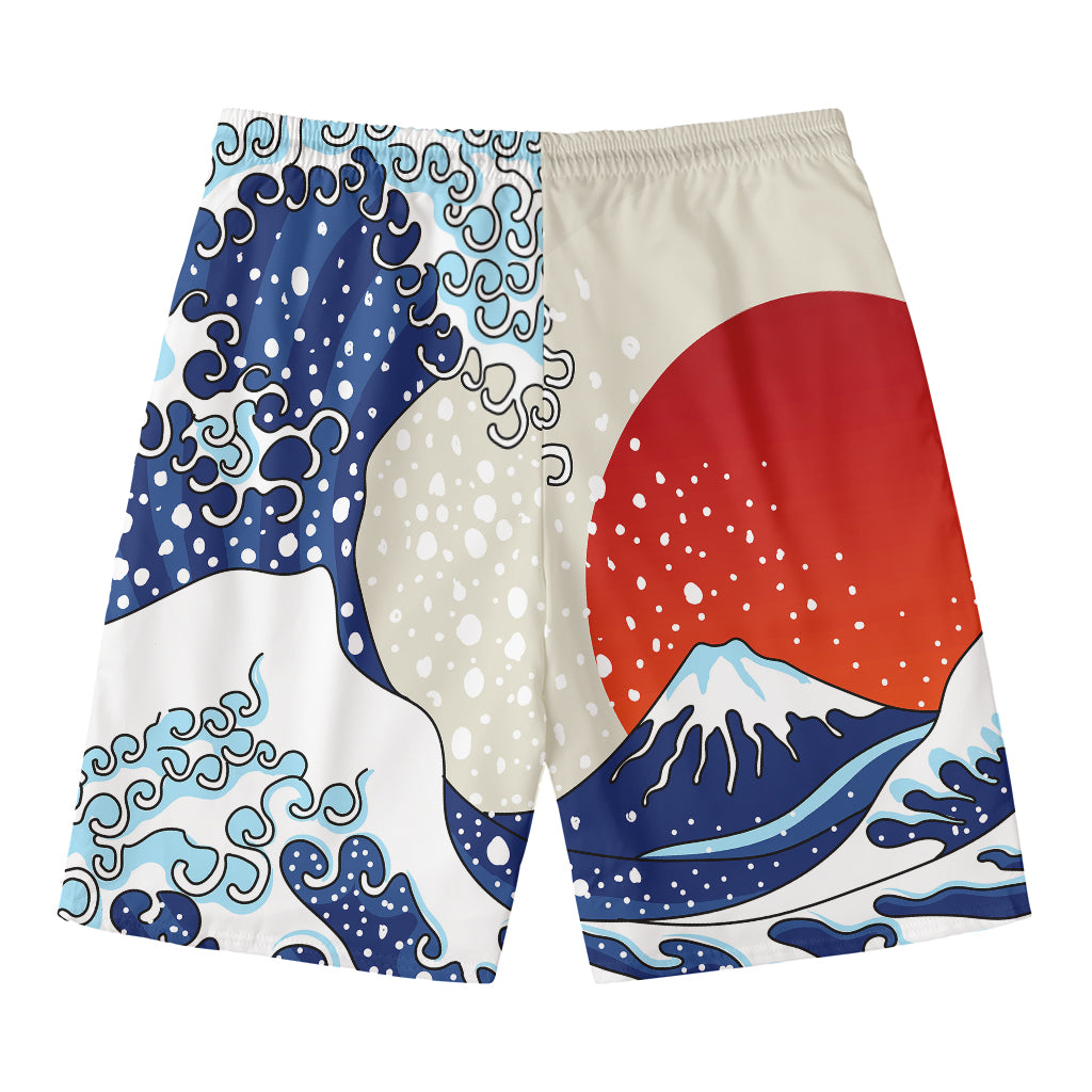 Ancient Great Japanese Wave Print Men's Swim Trunks
