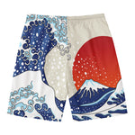Ancient Great Japanese Wave Print Men's Swim Trunks