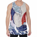 Ancient Great Japanese Wave Print Men's Velvet Tank Top