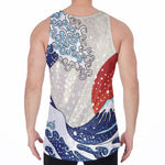 Ancient Great Japanese Wave Print Men's Velvet Tank Top