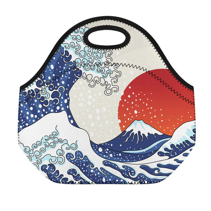 Ancient Great Japanese Wave Print Neoprene Lunch Bag