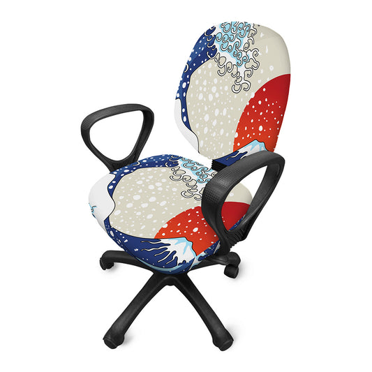 Ancient Great Japanese Wave Print Office Chair Cover