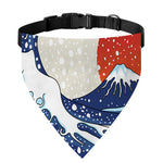 Ancient Great Japanese Wave Print Over The Collar Dog Bandana