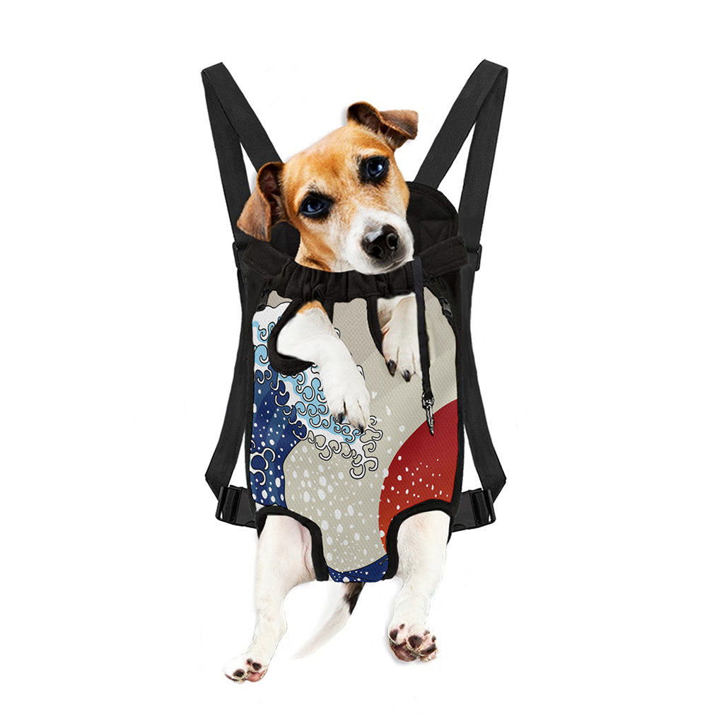 Ancient Great Japanese Wave Print Pet Carrier Backpack